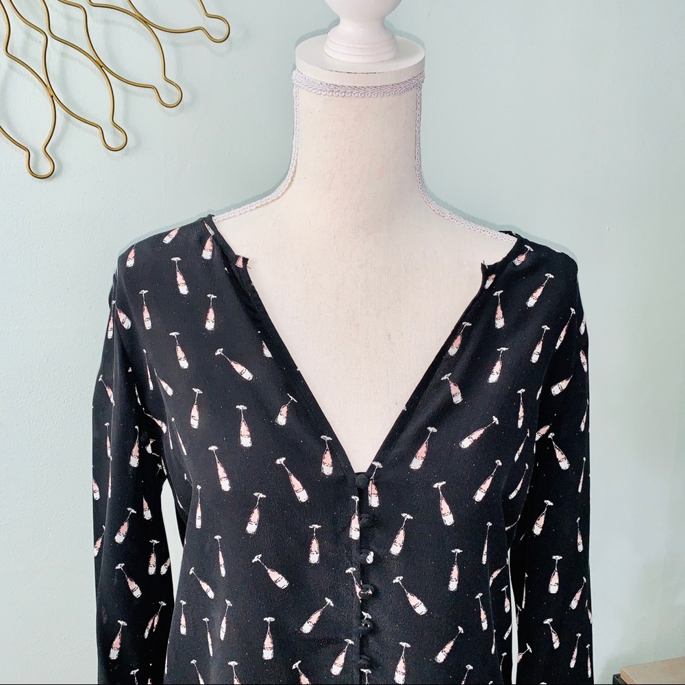Joie Champagne Glass 100% silk top sz XS - Picture 5 of 8